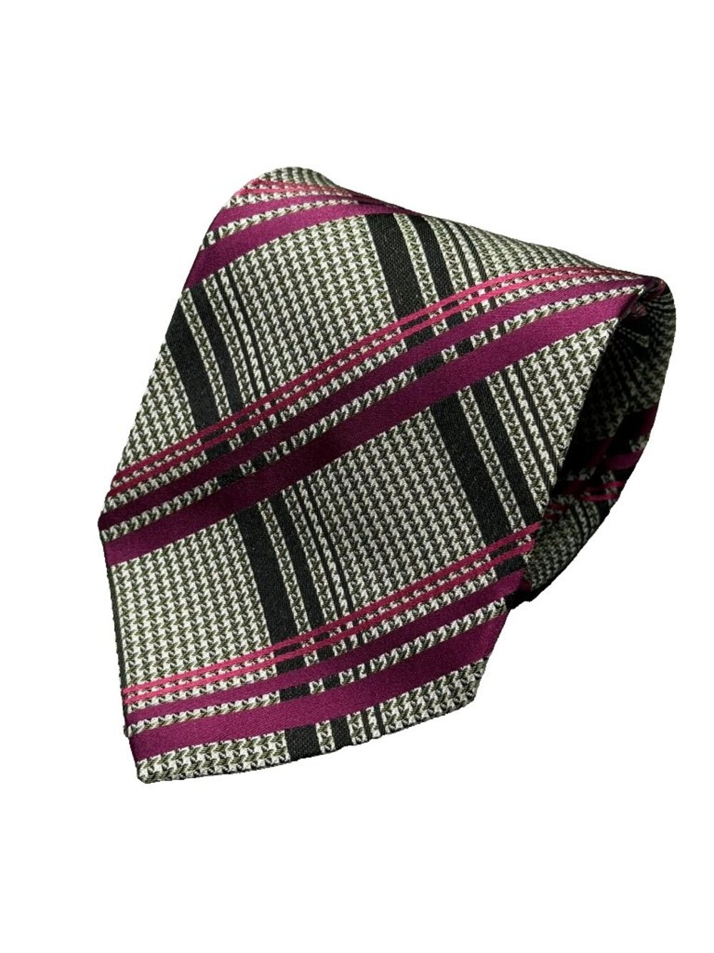 ETRO Tie 100% Silk Made in Italy Plaid Woven Houndstooth 3.5"